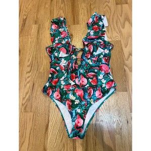 NWT Sporlike One Piece Flamingo Bathing Suit